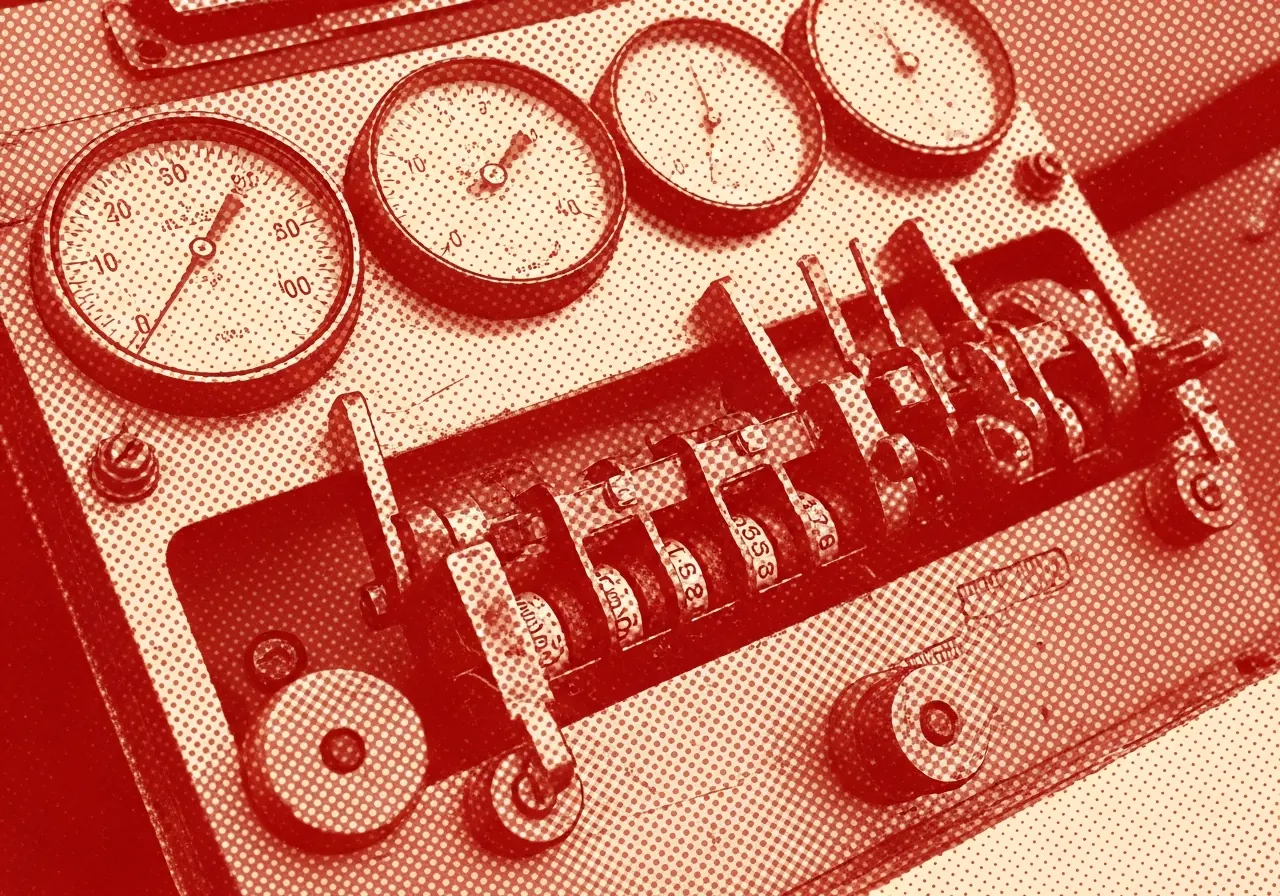Instrumento editorial: dial análogo con marcas precisas